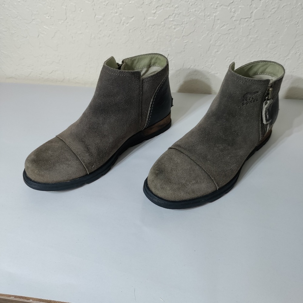 Sorel Major Low Quarry Grey Suede Ankle Boots Cap Toe NL2161-245 Womens 7